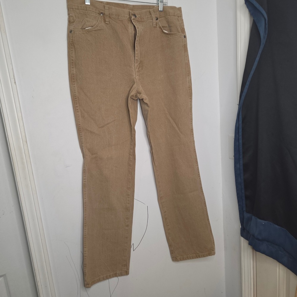 Wrangler 933SETN Cowboy Cut Original Fit Tan Jeans 38x34 Mens Workwear